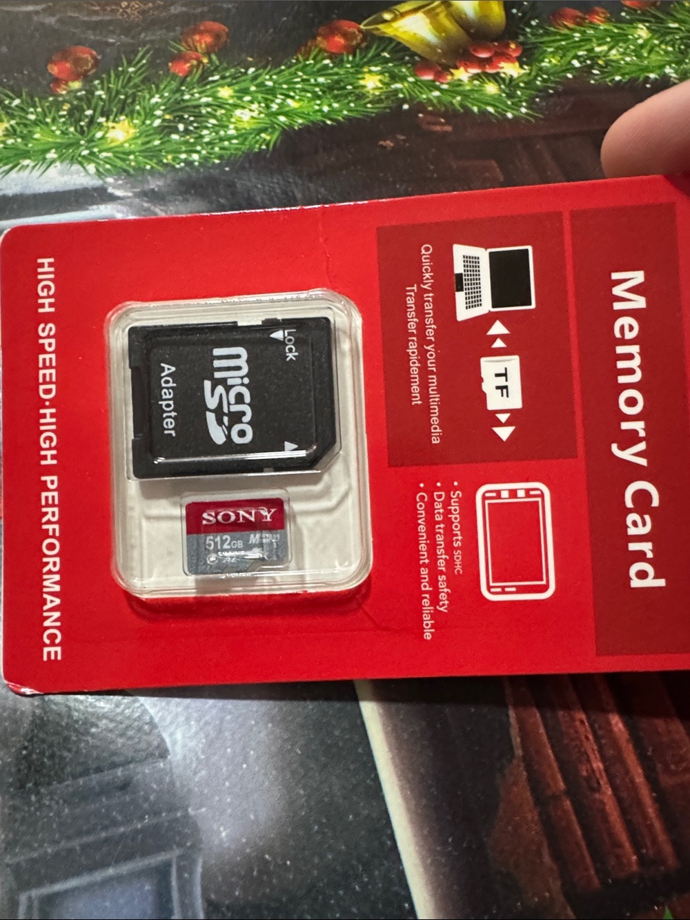 Sony 512GB Red and Black microSD Card with Adapter